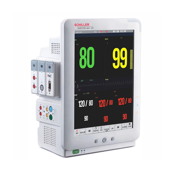 CARDIAC MONITOR MODULAR 5 PARAMETERS 15" INCHES TRUSCOPE Q7 SCHILLER
